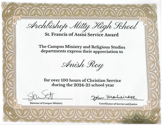 AMHS 100+ hours Award